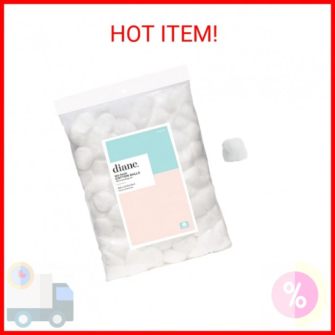 Lote de bolas Diane 100 % algodón puro para rostro, desmaquillante, esmalte de uñas, aplicación Foto 2 de 2