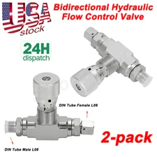 2* Bidirectional Hydraulic Flow Control Restrictor Valve STB-G3/8 L08 Connector
