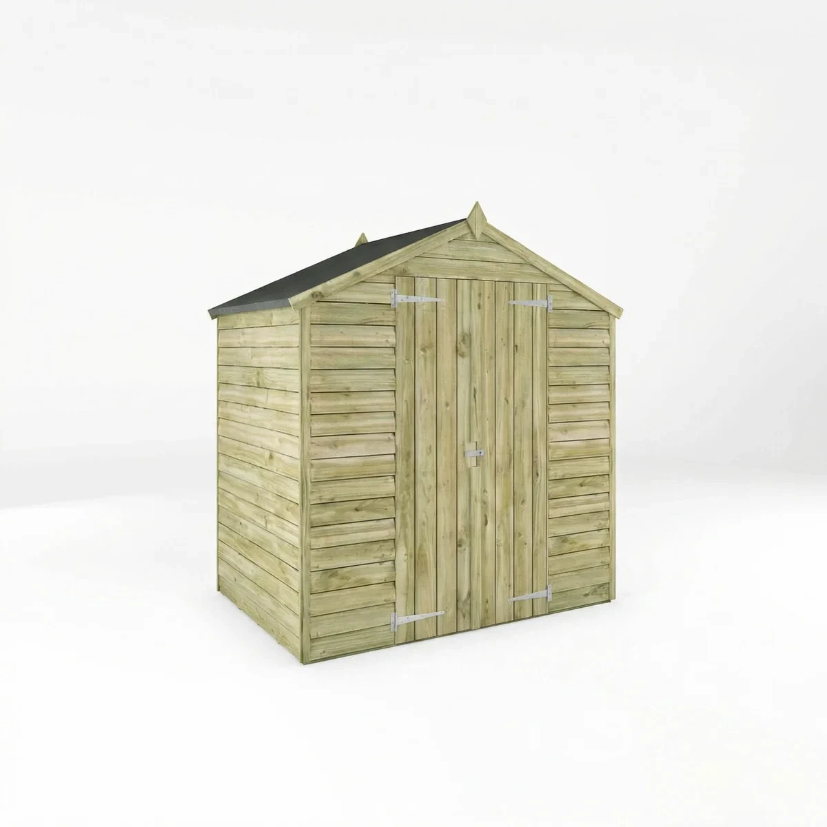 4x6 Wooden Garden Shed Overlap Apex Double Door No Window Storage 4ft 6ft