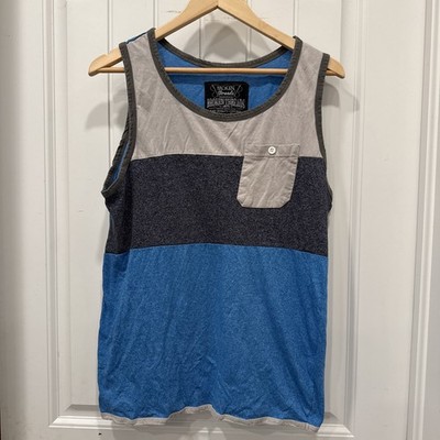 Broken Threads Mens Size M 1 Pocket Sleeveless Tank Colorblock Retro Look