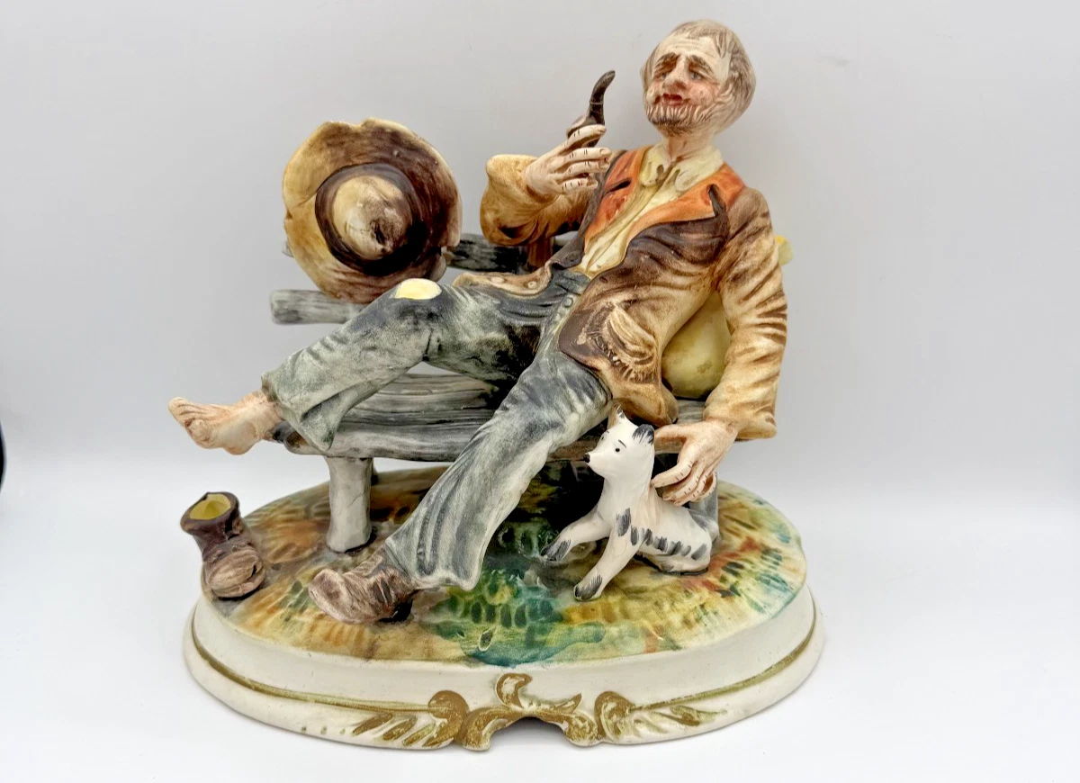 Capodimonte 陶器 置物 老人と犬と荷車 Preços baixos em Capodimonte Hobo em Porcelana e Aparelhos de