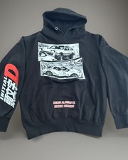 Initial D Fujiwara Vs. Takahashi Cars Black Hoodie Black M Streetwear Anime EUC