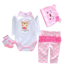 Reborn Dolls Baby Clothes Pink Outfits for 20"- 22" Reborn Doll Girl Baby Clo...