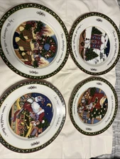 International China Company, Christmas Story 4 DINNER PLATES Very Good Condition