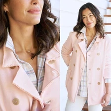 Frank & Eileen Belfast Vintage Rose Pink Triple Fleece Sweatshirt Peacoat Size S