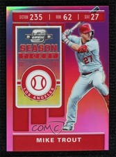 2020 Panini Chronicles Contenders Optic Pink Prizm 13/25 Mike Trout #9 0m4q