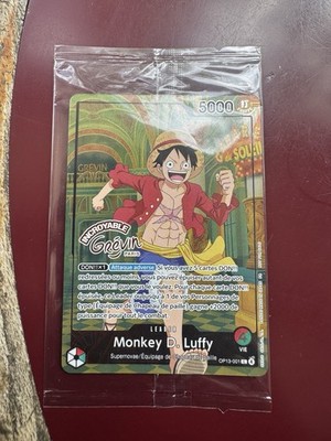 One Piece Monkey D. Ruffy Set 9 Promo Karten Grévin Paris OP13-001 FR
