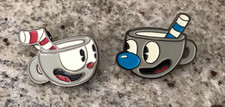 CUPHEAD VIDEO GAME 2x COLLECTOR PINS  - ALMOST LIKE NEW AS PER PHOTOS
