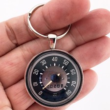 Vintage 1960's VW Beetle Bug Bus Van 80 MPH Speedometer 1.2" Diameter Keychain
