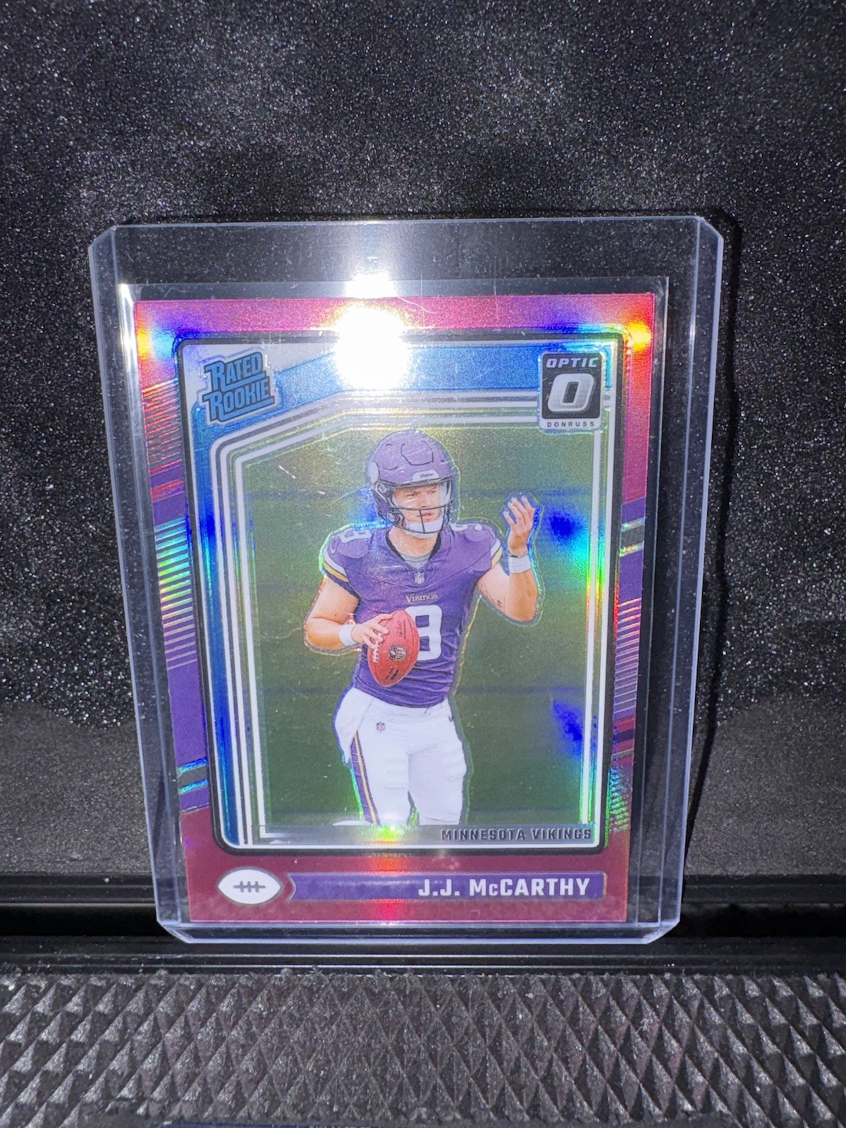 2024 Panini Donruss Optic - Rated Rookie J.J. McCarthy #235 Pink Prizm (RC)