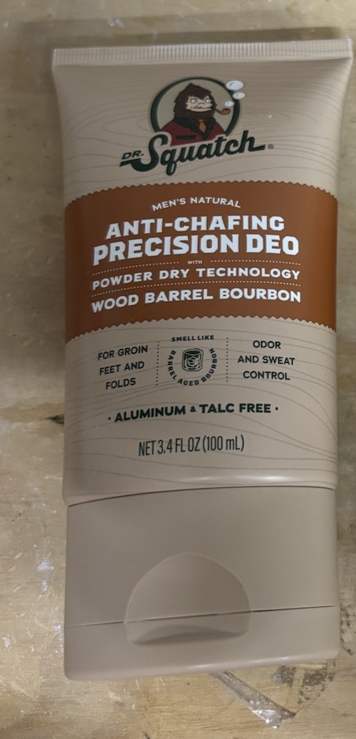 2 PACK - Dr. Squatch Anti Chafing Precision Deo Deodorant, Wood Barrel Bourbon