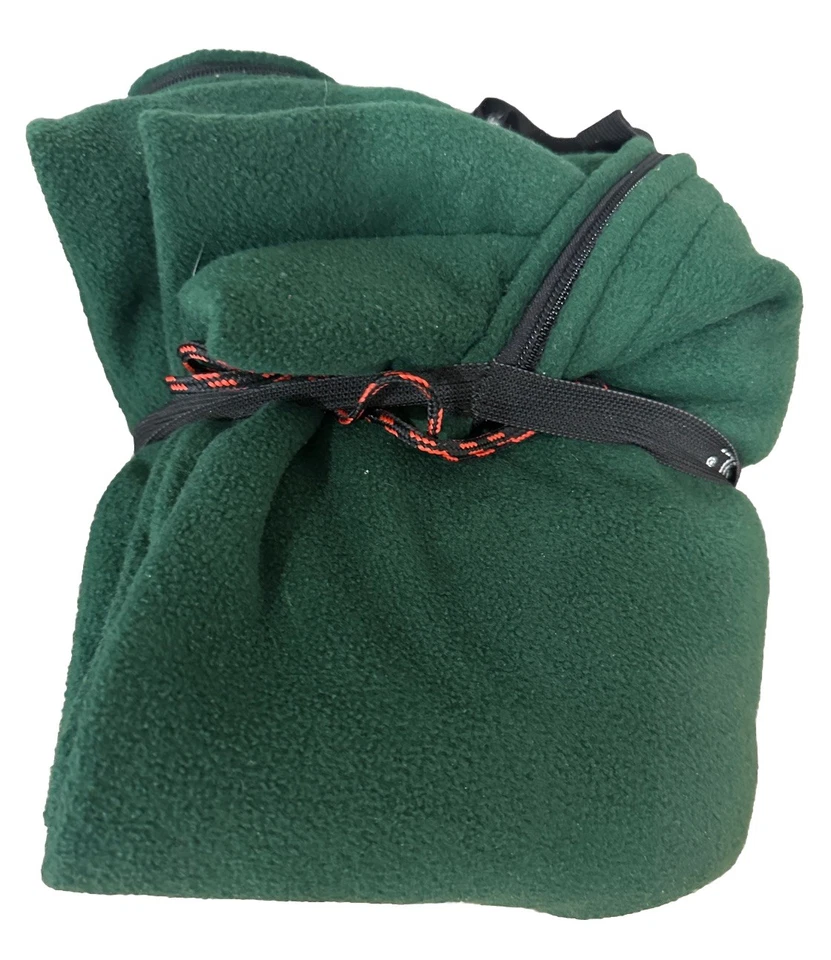 Ozark Trail Hunter Green Fleece Camping Blanket With Zipper 78"x 29" - Image 2 of 4