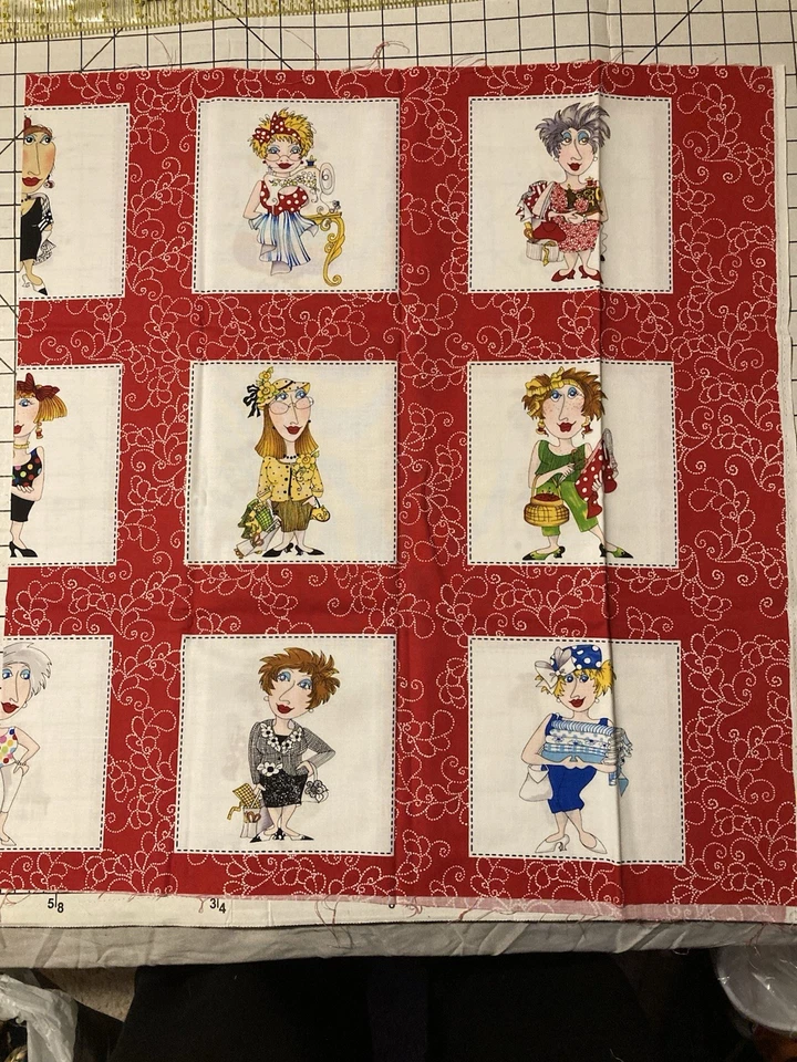 RARE 2005 Loralie Harris SEWPHISTICATES Sewing Lady Panel 1yd XLNT #1088 OOP - Image 2 of 4