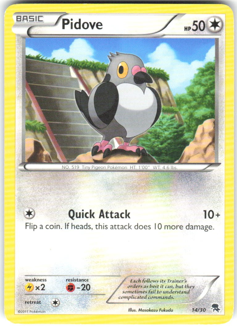 Pidove (#14) 14/30 BW Trainer Kit: Excadrill & Zoroark Pokemon HP