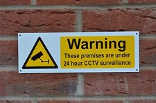 PREMISES 24 HOUR CCTV SURVEILLANCE plastic or dibond sign or sticker 300x100mm 
