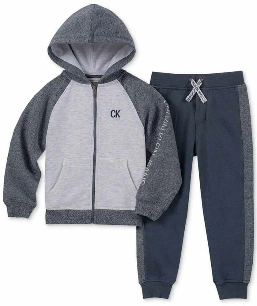 Calvin Klein Boys 2 Piece Set Hoodie Pants Blue/Grey