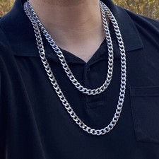 Men's 316L Stainless Steel Cuban Chain 24" or 30" x 10MM Thick Hip Hop Necklace