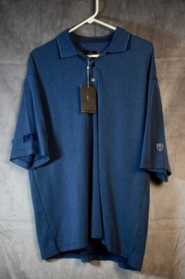 Nike Golf Dri-Fit Polo Men's L Navy Blue Short Sleeve ESPN Embroidery