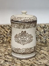 Super Rare GENUINE SPAIN PARTAGAS TOBACCO PORCELAIN CIGAR HUMIDOR JAR 1920s