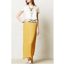 Philosophy Maxi Pleated Long Mustard Yellow Skirt Size XL