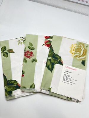 3 pieces- Scalamandre fabrics- 24'' by 18'' ea EUGENIE - HAND PRINTED SILK GREEN