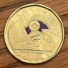 2022 OSCAR PETERSON Canada $1 loonie coloured **75% off combined shipping**
