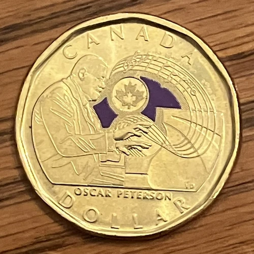 2022 OSCAR PETERSON Canada $1 loonie coloured **75% off combined shipping**