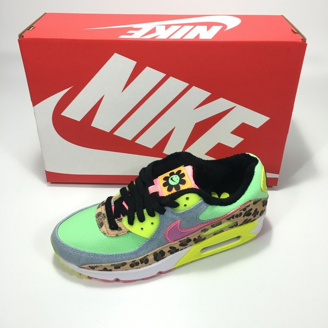 Nike Air Max 90 LX Shoes Womenâs Illusion Green / Sunset Pulse CW3499-300 NEW | eBay