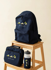 Personalised Kids Construction Backpack, Rucksack ,Lunch Box, Bottle-2 sizes