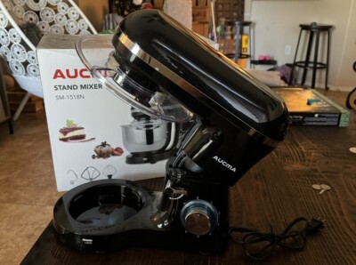Aucma Stand Mixer, 6.2-QT Tilt-Head Food Mixer, Black SM-1518N