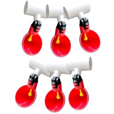 Chicken Waterer Cups, Pack of 6 Chicken Waterer PVC Tee Fittings, with 1/8 In...