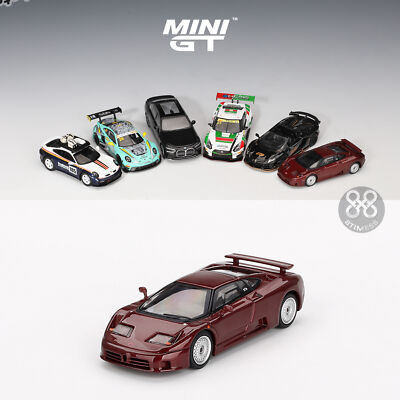 MINI GT 1:64 Bugatti* EB110 GT Dark Red Metallic LHD Model Car