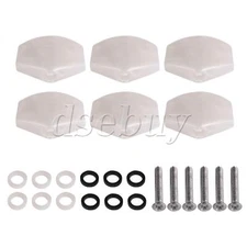 Pack of 6 Lightweight Square Guitar Machine Head Tuning Key Buttons White Pearl