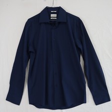 Lucky Brand Shirt Mens Medium Slim Fit 4-Way Stretch Button Up Blue Long Sleeve