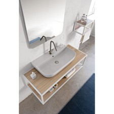 Lavandino Lavabo da appoggio/sospeso Design Glam in ceramica - 3 Misure disponi.