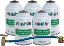 Pro Seal, Stop Leak w/ R 134a Leak Detector Dye + R 134a Charging Hose - 5 Cans