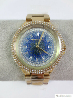 Michael Kors blue with diamond face watch Michael Kors Darcia MK-3675 Womens Watch 41mm Blue Crystal  main image 3