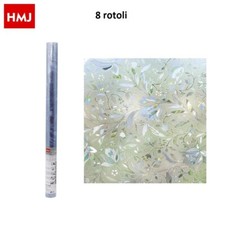 Set 8 Rotolo Pellicola Finestre Decorativa 3D 45x150cm Adesiva Vetro 25528 hmj