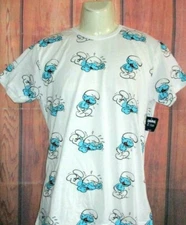 MENS THE SMURFS WHITE T-SHIRT SIZE M