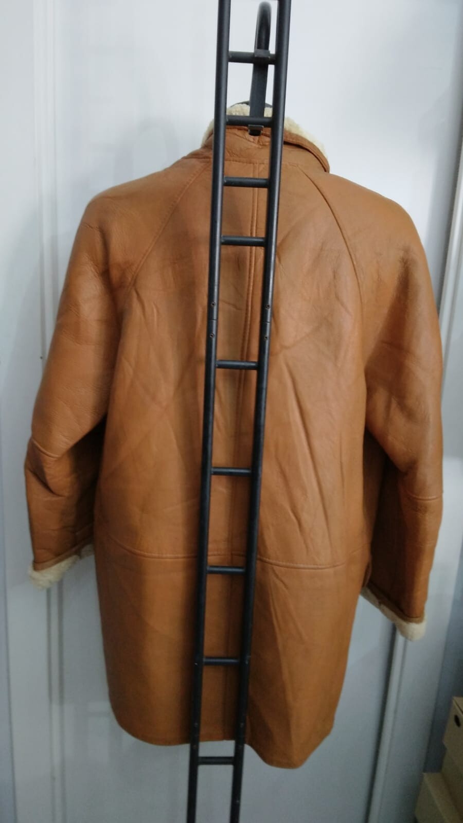 Veste En Cuir De Mouton Vintage Pour Femme - Marron - Taille 52 - Occasion Très Bon état