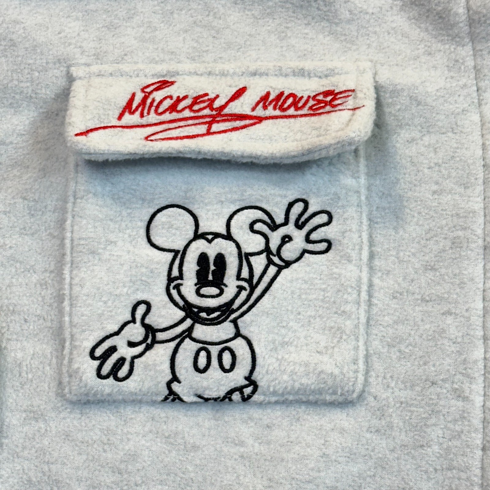 Mickey Mouse Fleece Shacket Buttoned Jacket Embro… - image 8