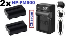 2 - Pcs NP-FM500H Li-Ion Battery With Charger For Sony Alpha DSLR-A580 DSLR-A700