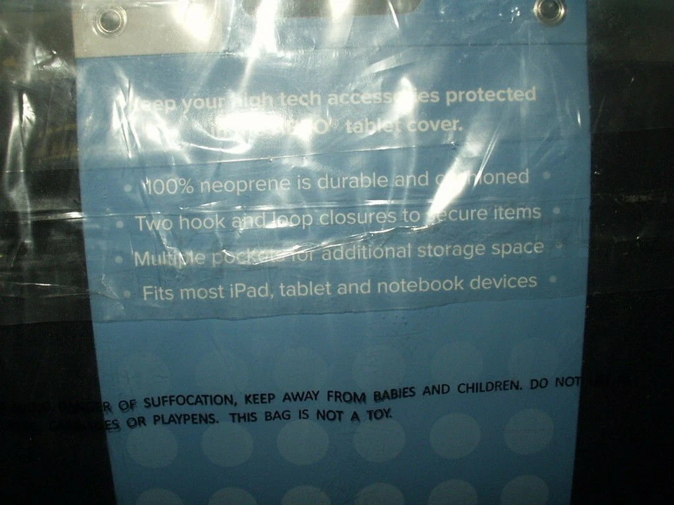 abeo brand black tablet ipad notebook cover universal neoprene approx 10" x 8" - Image 3 of 3