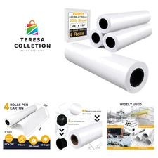 4 Rolls of  20lb Wide Format Paper - CAD Bond for Accurate Drawings