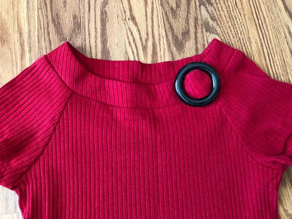 My Michelle Vintage Girls Red and Black Plaid Christmas Holiday Dress size 14 - Image 4 of 4