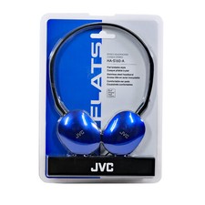 NEW SEALED JVC HA-S160-A Flats Foldable Headband Stereo Headphones Blue