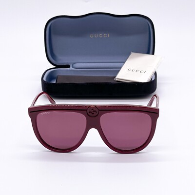NWT Gucci GG0732S 003 Burgundy Shield Unisex Sunglasses Authentic s-l400.jpg main image 2