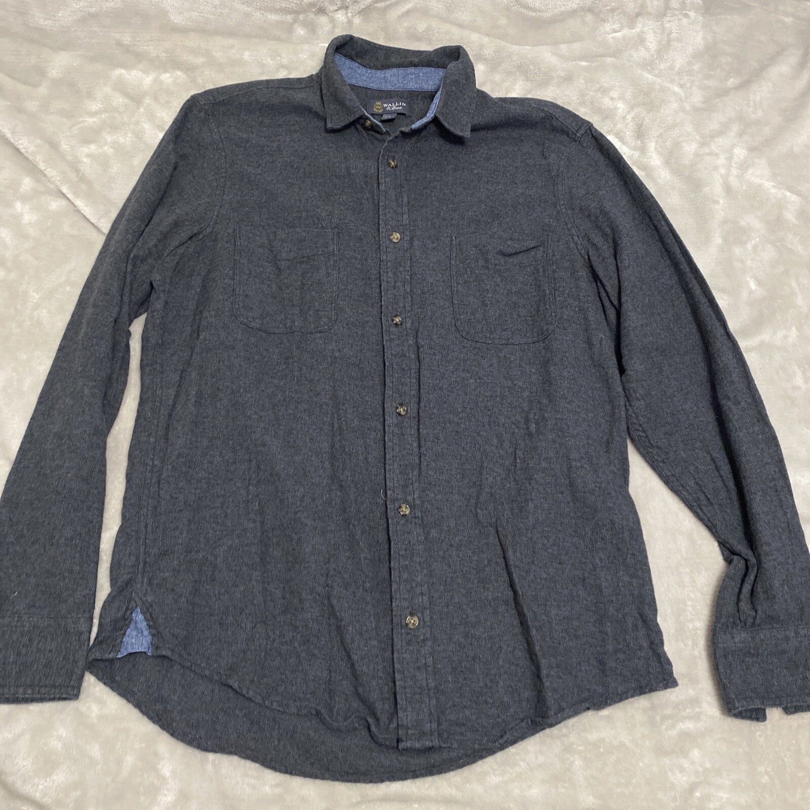 Wallin & Bros Men’s Large Cotton Flannel Long Sleeve Button Shirt
