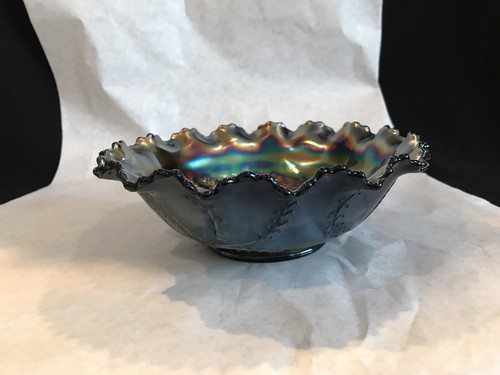 Aust.CROWN CRYSTAL (carnival glass) AMETHYST, Kangaroo, master bowl Rd 4696 9" - Picture 9 of 9