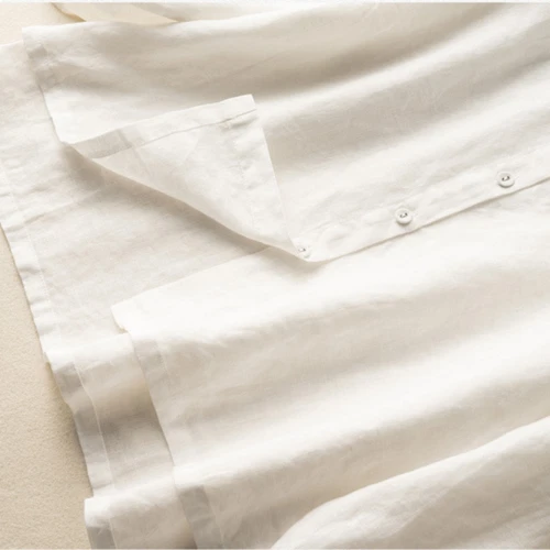 Vintage Style Cotton Linen Shirt Blouse Top Button-up Women Smart Casual Solid - Picture 9 of 22